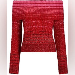 STAUD Myrna Off The Shoulder Cable Knit Sweater